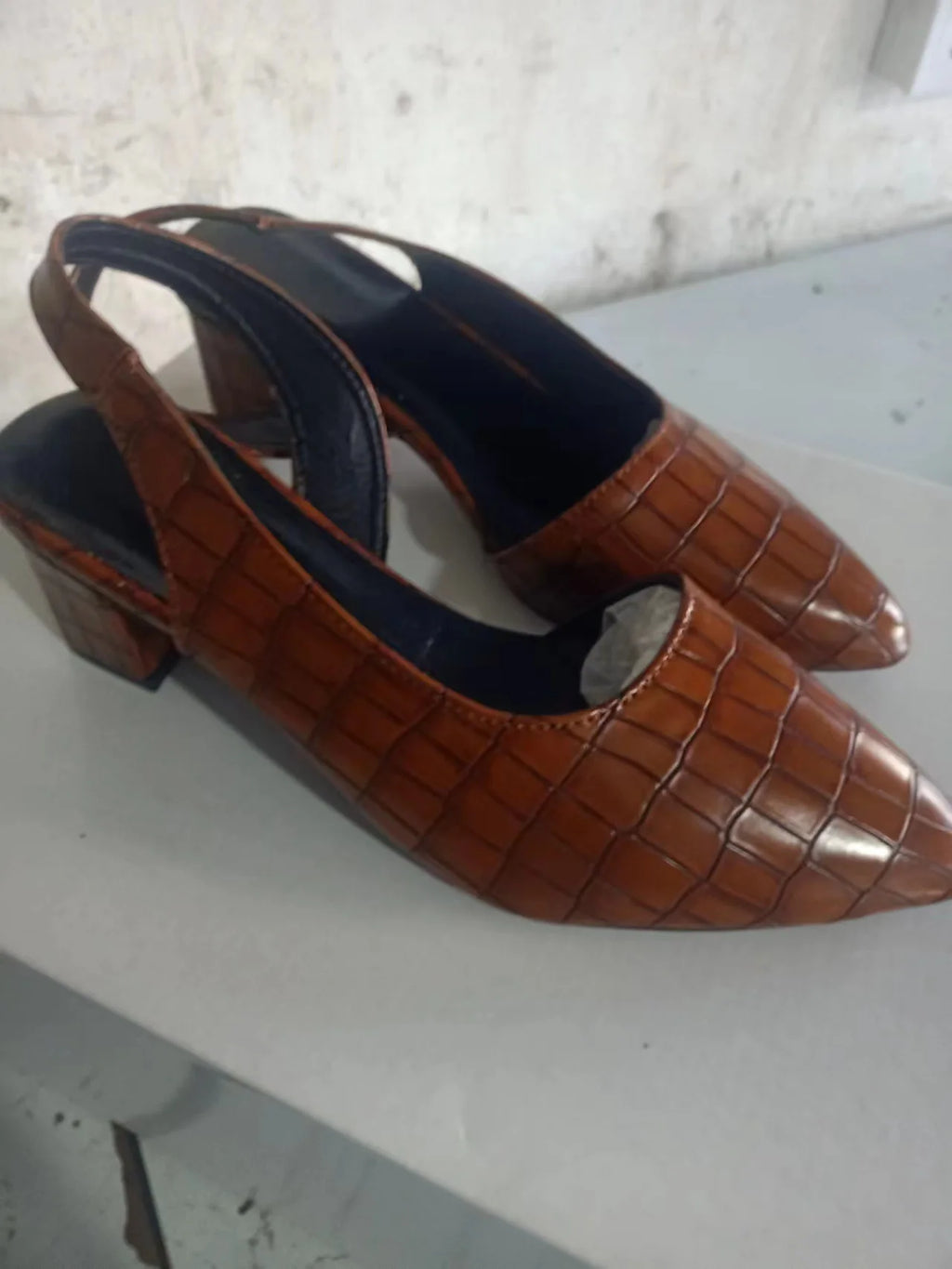 Women's Pointed Toes Pumps Mid Chunky Heels Slingback Sandals Shoes Summer New Vintage Woman Lady Female Sandals Slippers Shoes