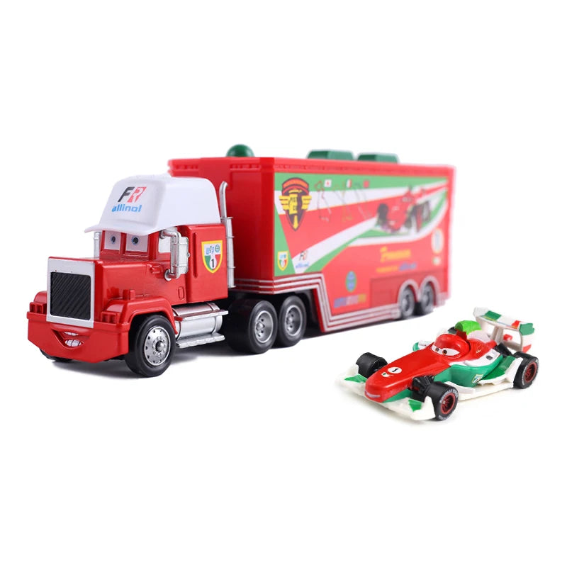 Disney Cars Figures Mack Truck Lightning McQueen Racing 1:55 Die Cast Model Children Mini Vehicle Toys Collection Birthday Gifts
