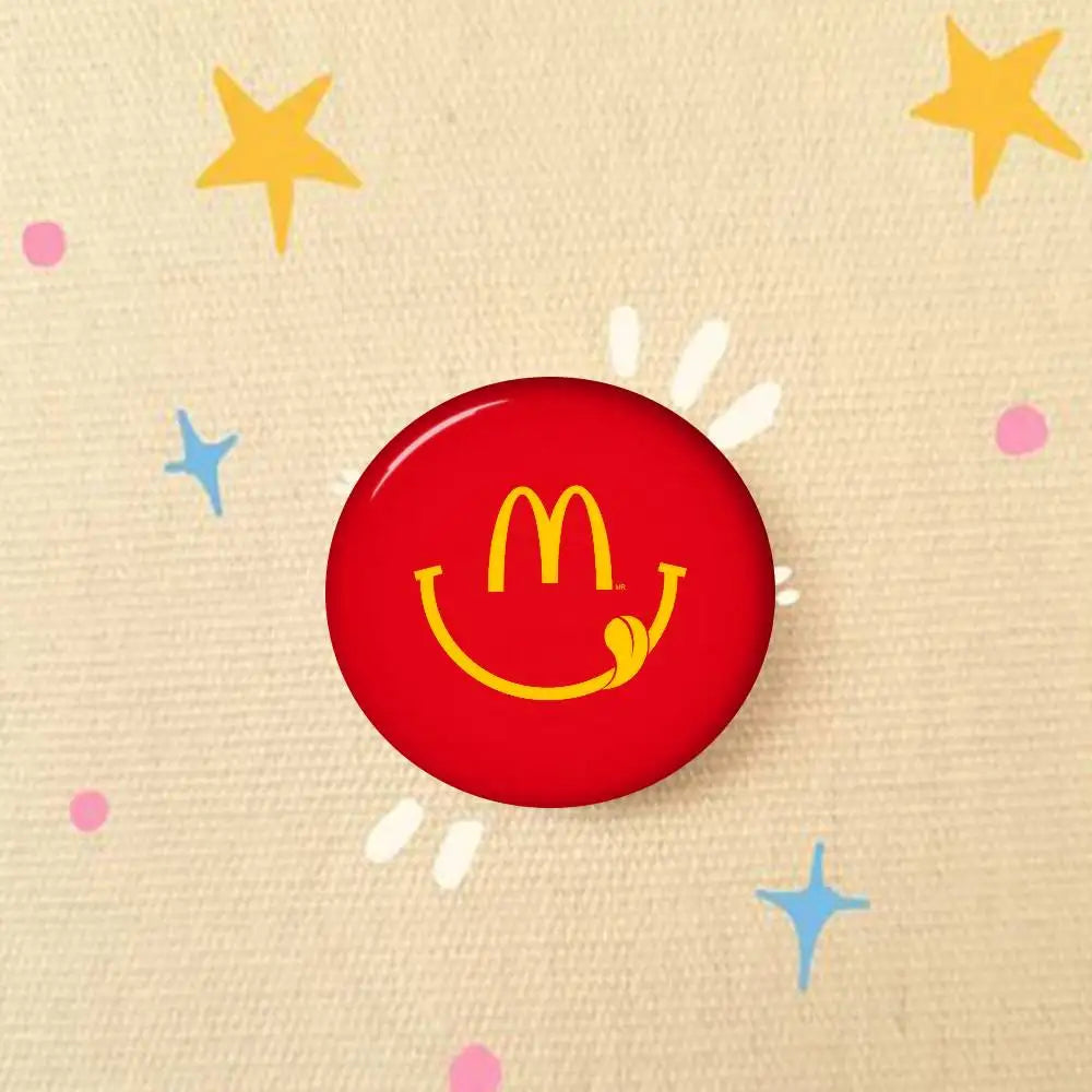 Anime Creative Tinplate Soft Button Pins Animal Icon Brooch Lapel Backpack Badge Accessories Pin Hot McDonalds logo Corp