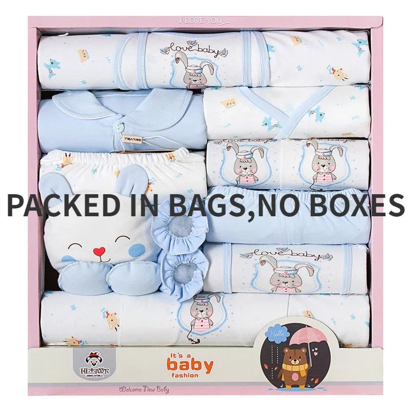 Newborn 18pcs/Set Clothes Soft Cotton Cartoon Clothing Set Spring Autumn Baby Boys Girls New Born Hat Bib Suits 0-6Months Babies