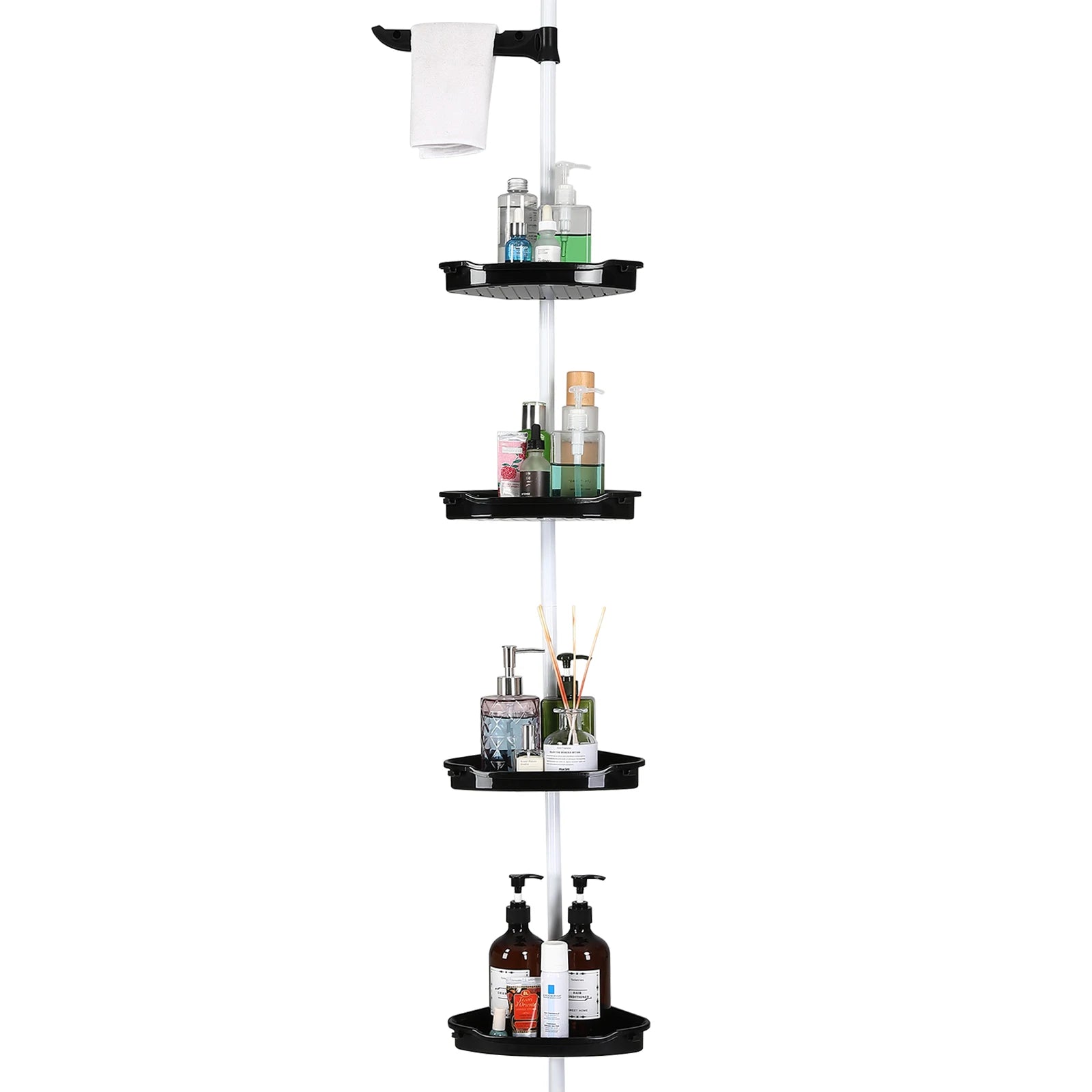 4-Layer Telescopic Corner Storage Rack Bathroom Shampoo and Shower Gel Storage Rack for Bathroom Shower Organizer