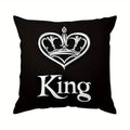 One-piece red and black crown single-sided printed pillowcase, suitable for sofas and home décor, pillow insert not included.