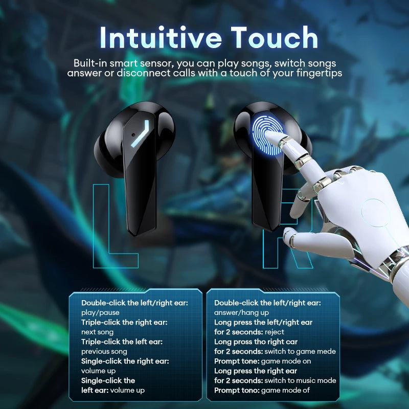 Original Lenovo GM2 Pro Max XT53 Bluetooth Earphones TWS Wireless Headphones Game Sport Headset Noise Cancelling Music Earbuds