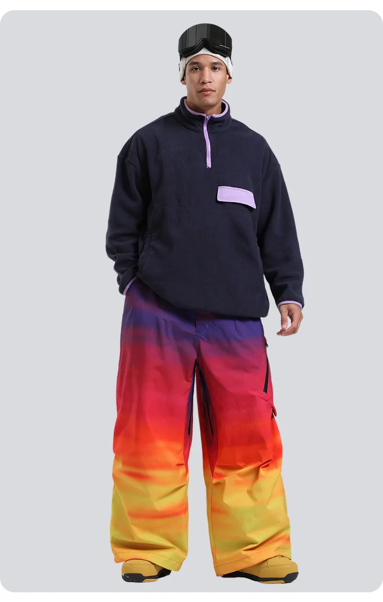 Gsou Snow Men's & Women's Snowboard Pants Waterproof Windproof Ski Trousers Thermal Winter Workwear Loose Fit Outdoor Sportswear