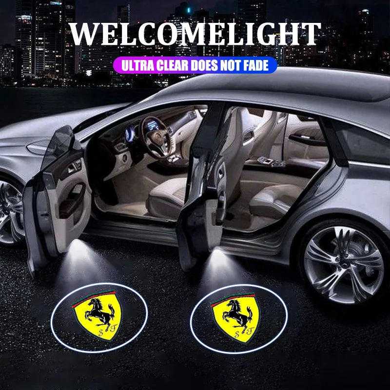 2PCS LED Car Door Welcome Light HD Projector Lamp For Ferrari 308 GT4 328 GTB GTS F355 360 Modena F430 458ltalia 488 Accessories
