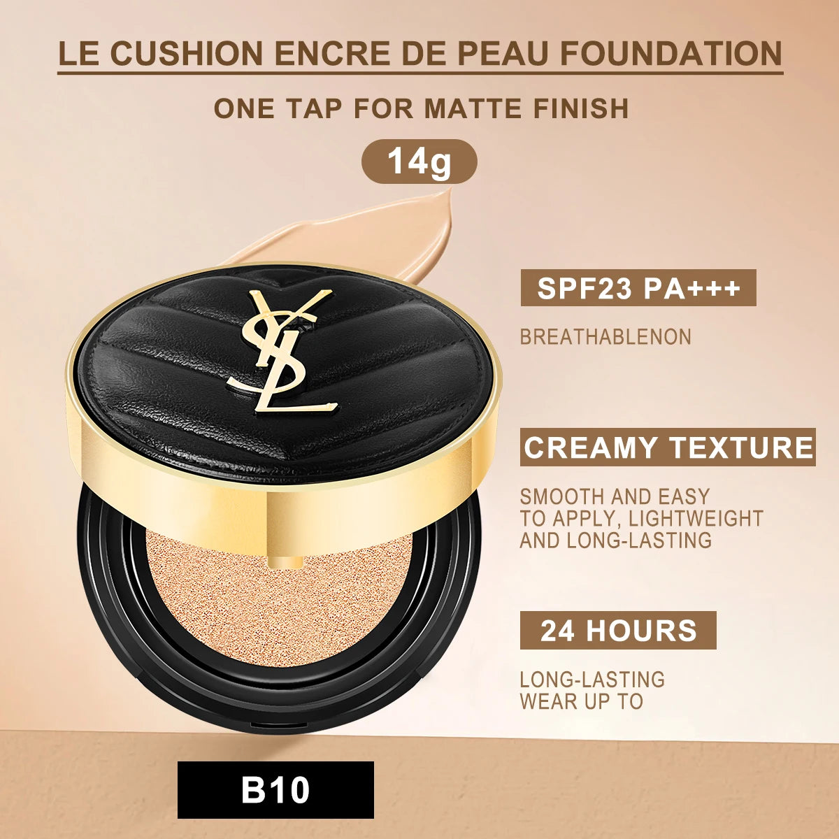 Yves Saint Laurent Le Cushion Encre De Peau-Luminous Matte Cushion Foundation SPF 33/ PA++  All Day Flawless Coverage Shine-Free