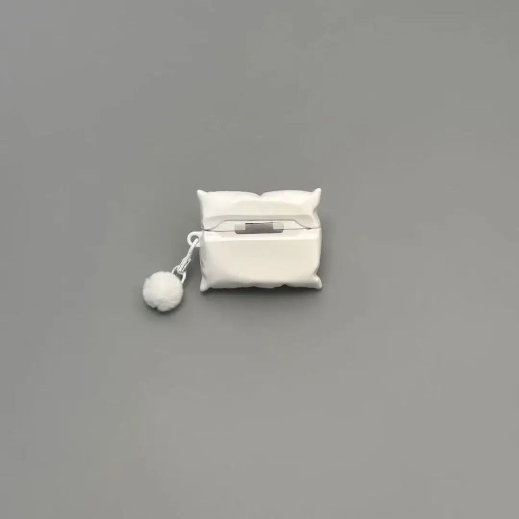 Earphone Case For Airpods Pro3 1 2 3 4 Pro 2 3 Kawaii White Pillow Cover  Soft Silicone Shockproof Headphone Case