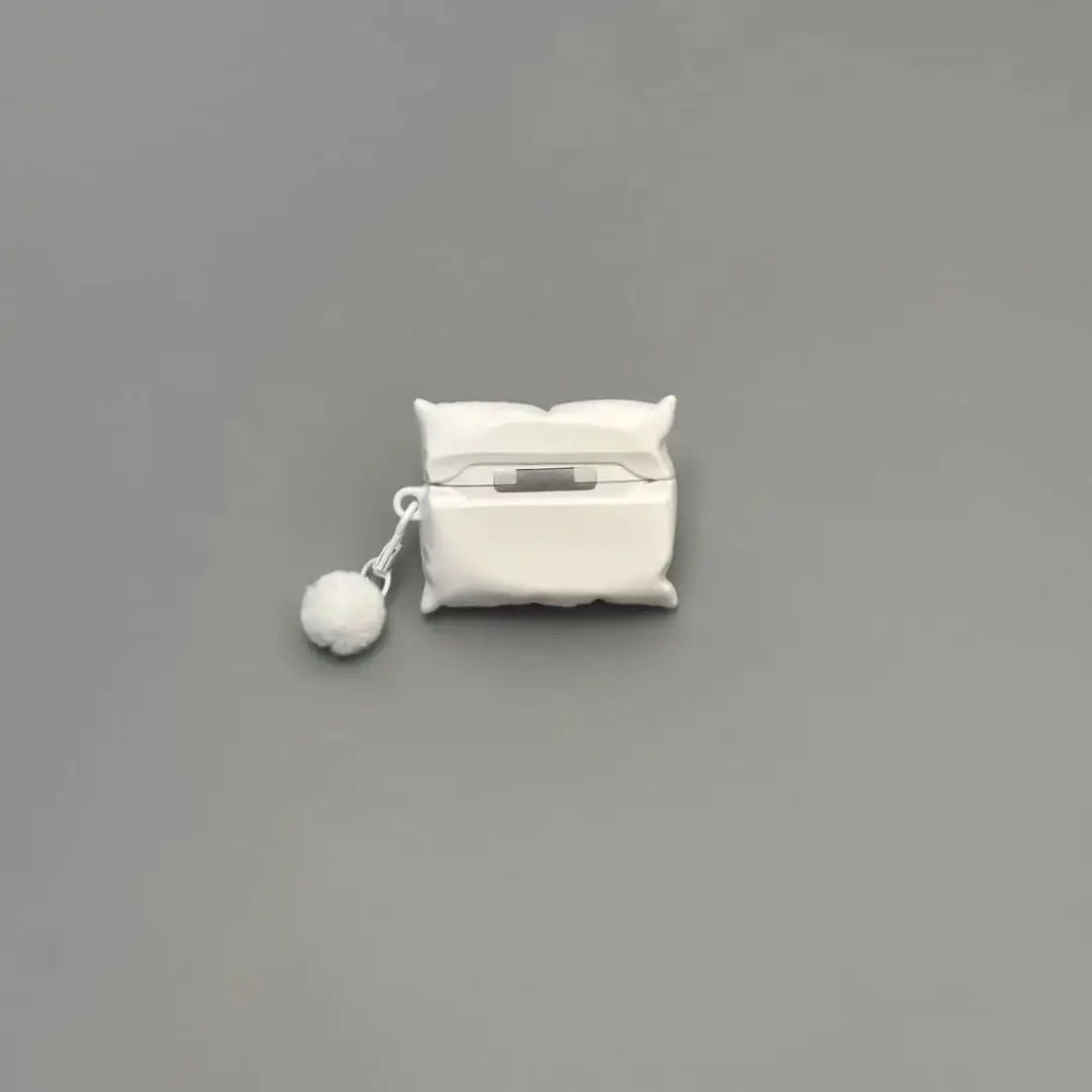 Earphone Case For Airpods Pro3 1 2 3 4 Pro 2 3 Kawaii White Pillow Cover  Soft Silicone Shockproof Headphone Case