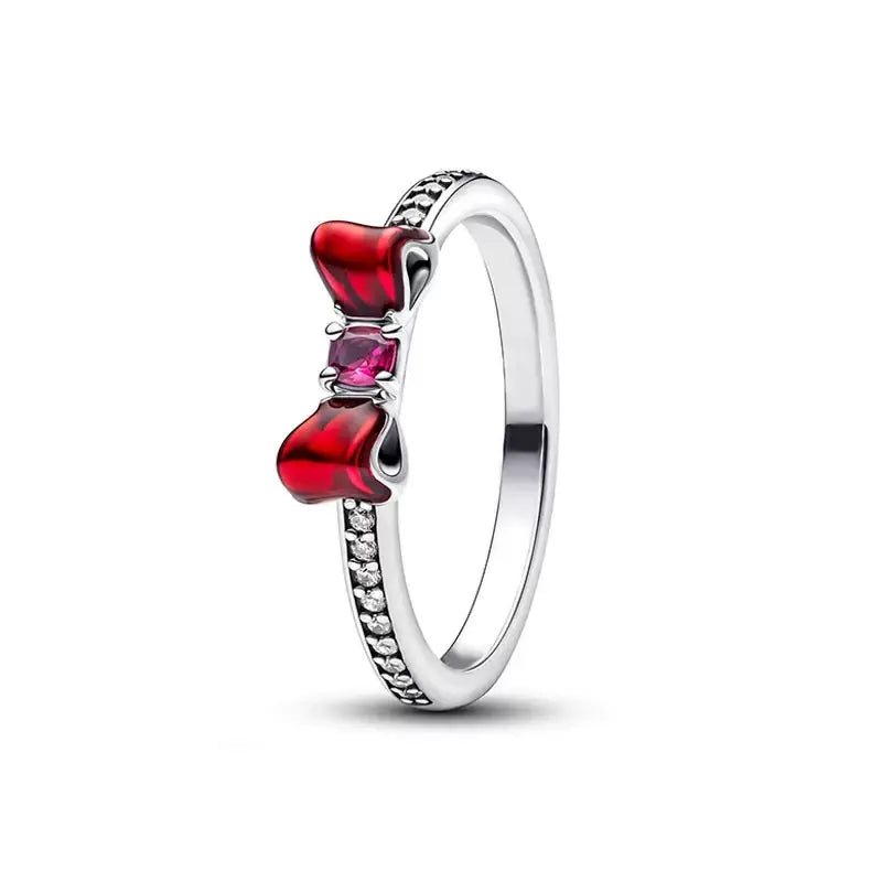 Hot Sales S925 Sterling Silver Disney New Style Charm Ring Crystal  Fashionable Luxury Accssory For Women Wedding Gift