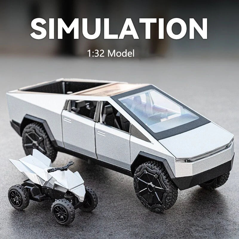 1:32 Simulated Pickup Truck And Rv Alloy Car Model Sound And Light Pull Back Toy Car Off-Road Vehicle Boys Collection Ornaments