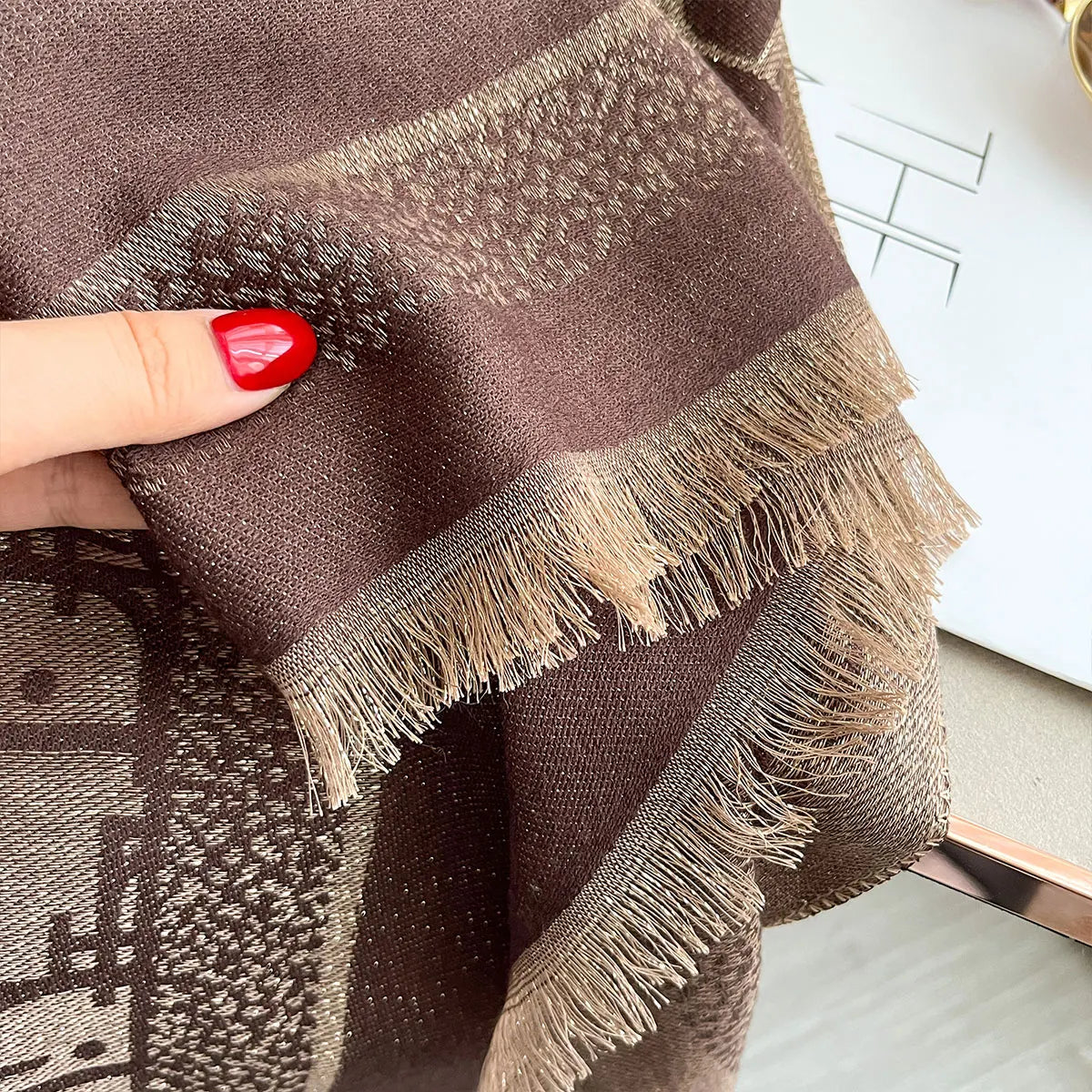 2025 Ladies Muslim Hijab Golden Thread Scarves Spring and Autumn Sun Protection Decoration Shawl Foulard Wrap Headscarf Scarf