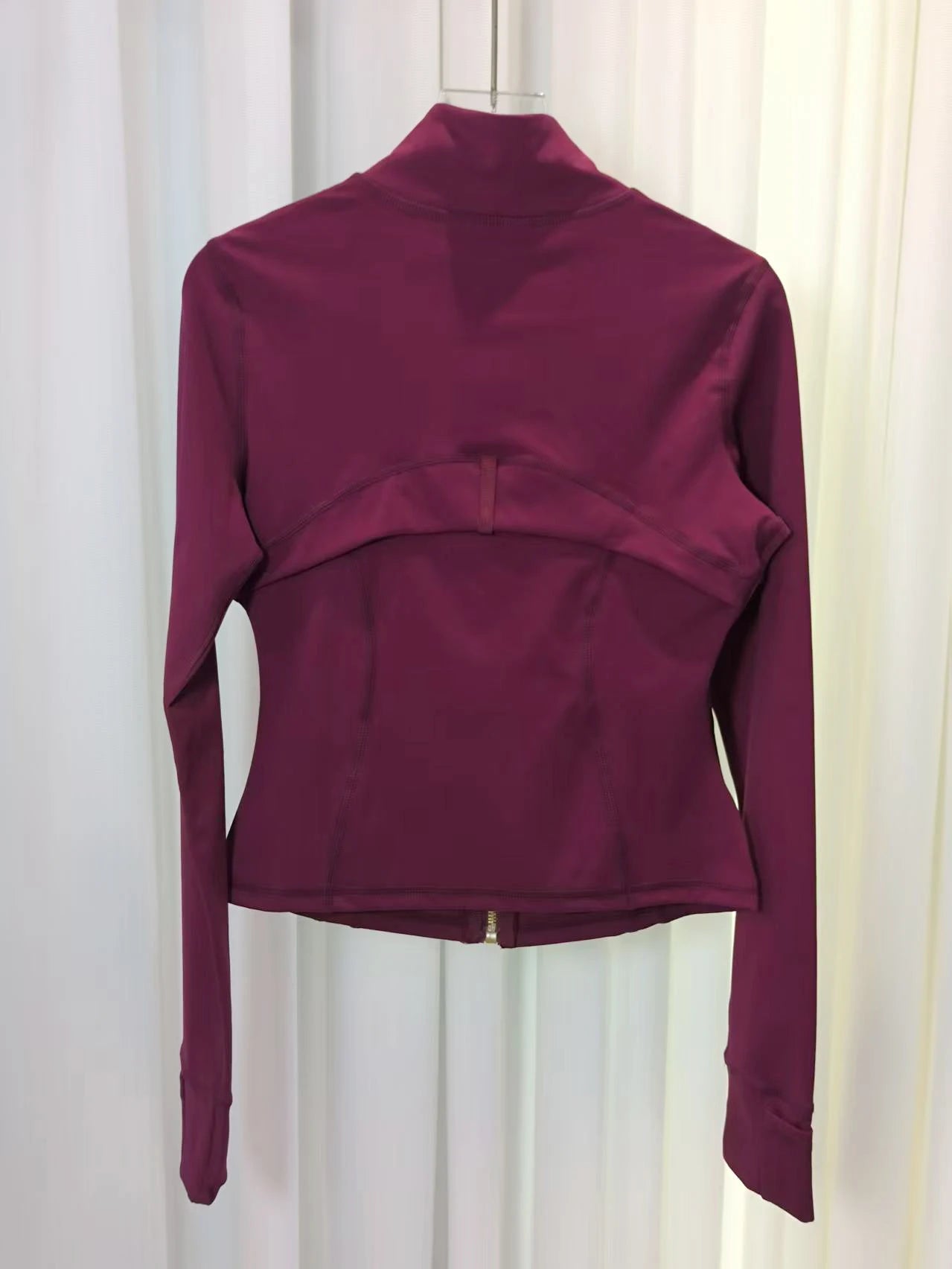LULU FLORA Short silver zipper stand up collar jacket for waist slimming yoga women's outerwear, sun protection, quick drying,