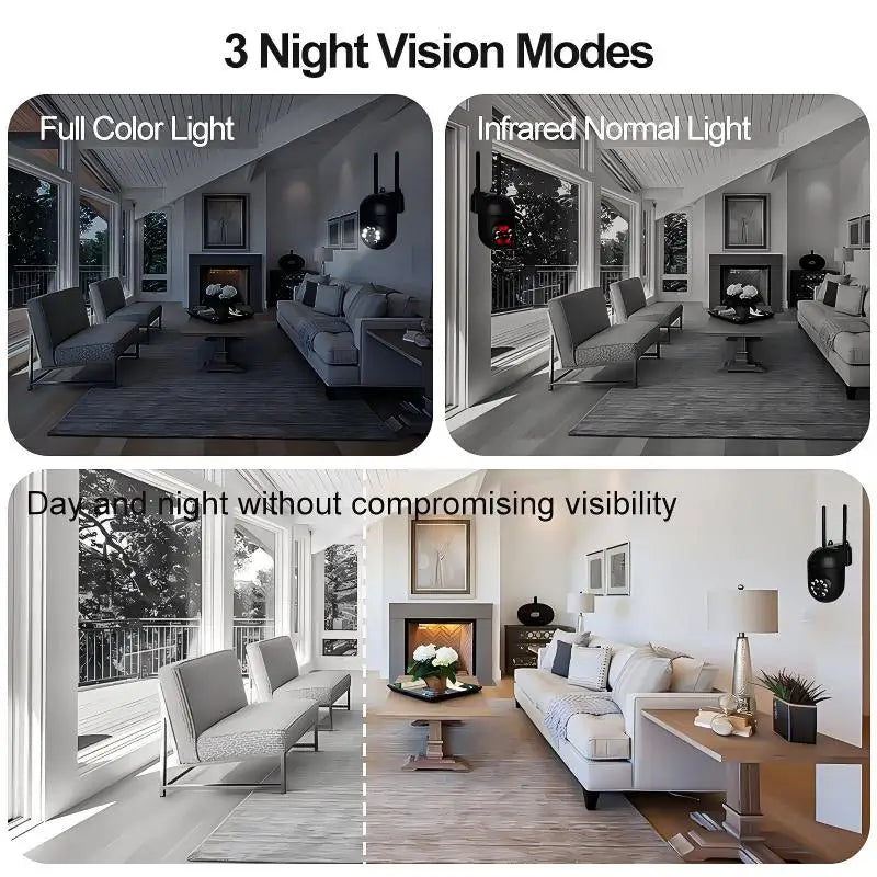 8MP 4K IP Outdoor WiFi Camera Surveillance Security CCTV PTZ Camera HD Two-Way Voice Wireless 1080P AI Tracking Onvif iCsee