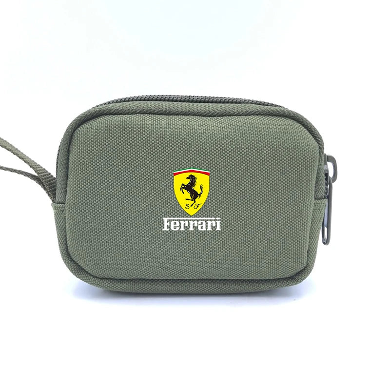 Car Logo Portable Mini Coin Purse Key Bag Storage Bag for Ferrari Series 296 GTB GTS Roma Purosangue 812 Competizione SF90 F8