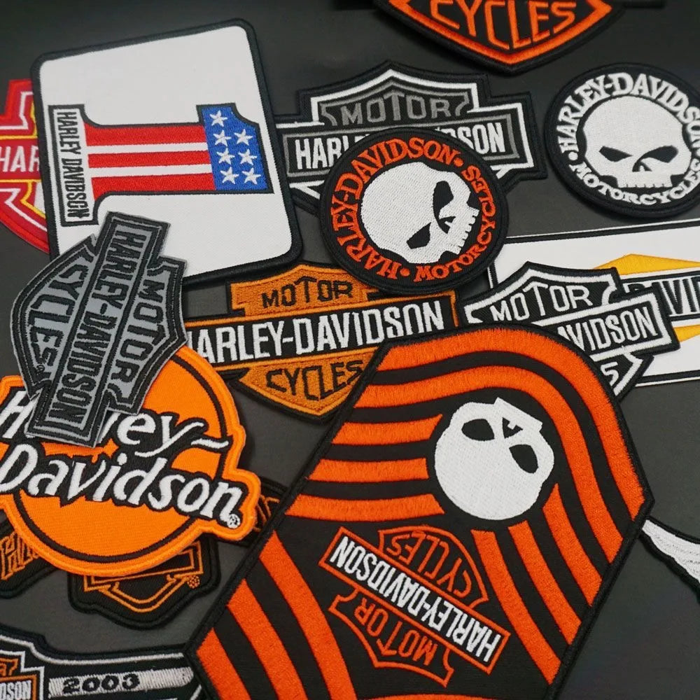 New Harley Davidson Punk Embroidered Patches on Clothes Iron on Patches for Clothing Jacket Badge DIY Biker Appliques Stirpes