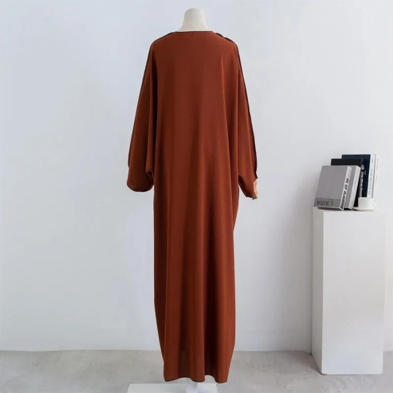 Muslim Out Abaya Smocking Sleeve One-piece Prayer Women Jilbab Cardigan Coat Islamic Clothing Dubai Saudi Robe Turkish