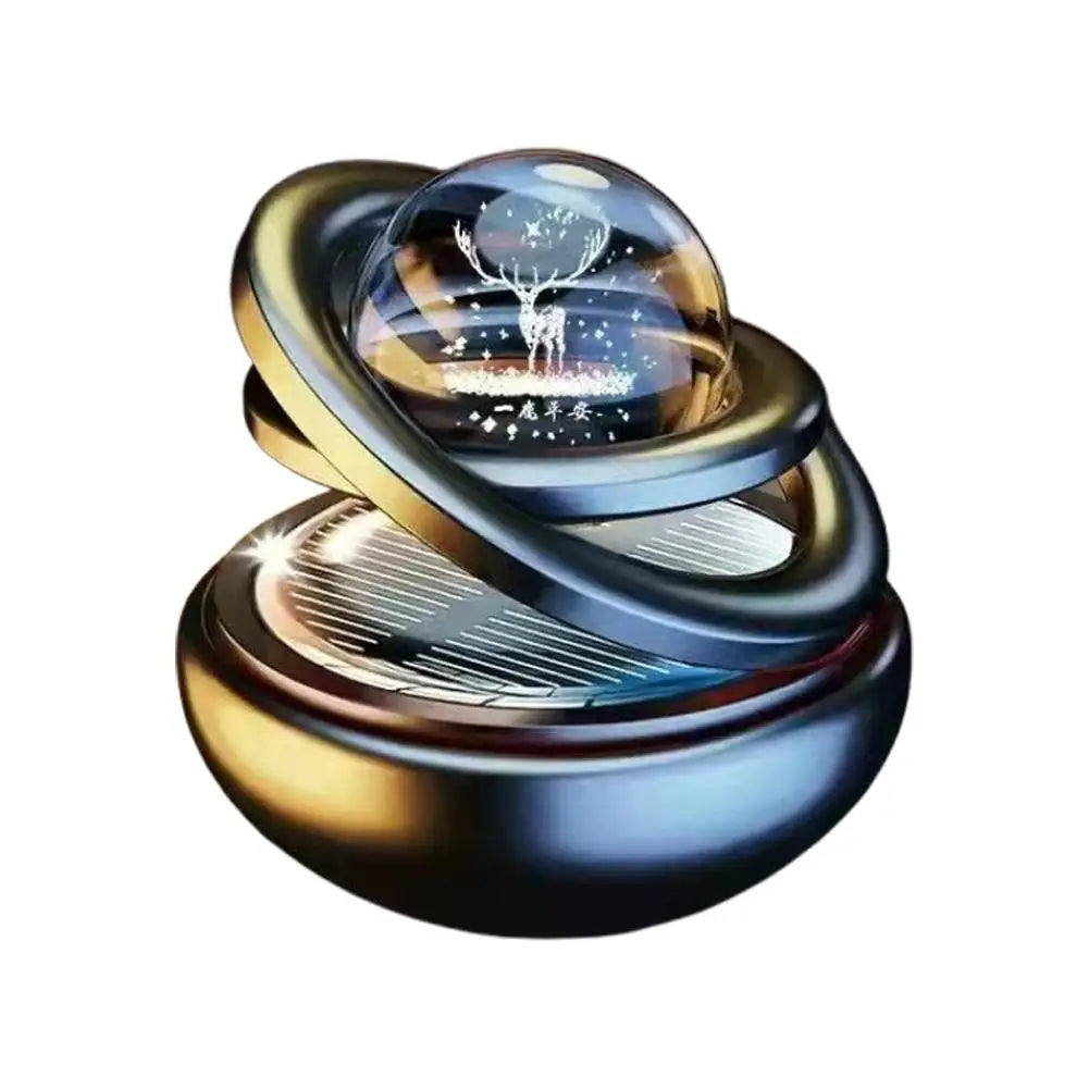 Solar Car Air Freshener Rotating Aromatherapy Diffusing Car Interior Air Freshener Perfume Fragrance Mist Without Tablet ﻿