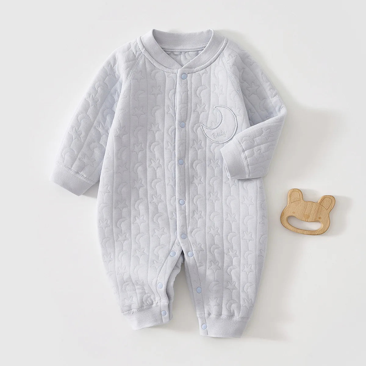AYNIGIELL Baby Jumpsuit Autumn and Winter Pure Cotton Warm Newborn Inner Clothes for Boys and Girls Baby Pajamas 0-18 Moths