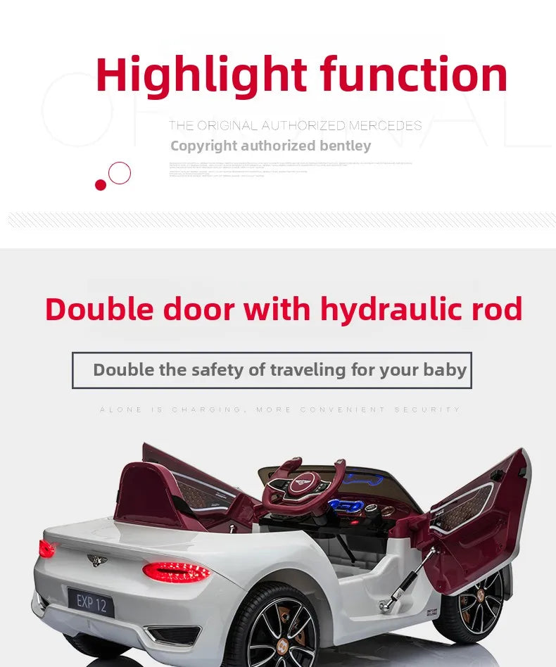 High Quality Children's Electric Four-wheel Drive Car for Boys and Girls With Remote Control, Hydraulic Door Toy Ride On Car
