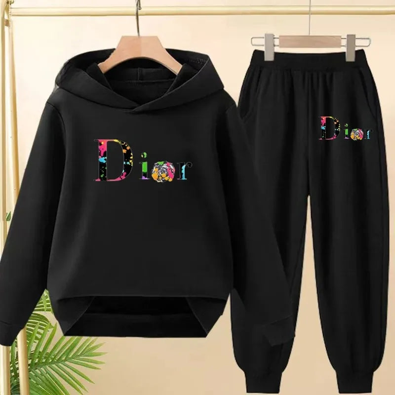 Children's Clothing Autumn Winter Hooded Pullover Coat Sweatshirt Top+Pants Boys Girls Toddler3-12Yrs Casual Sports Charming Set