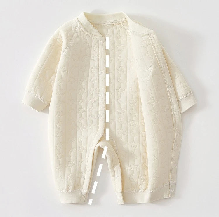 AYNIGIELL Baby Jumpsuit Autumn and Winter Pure Cotton Warm Newborn Inner Clothes for Boys and Girls Baby Pajamas 0-18 Moths