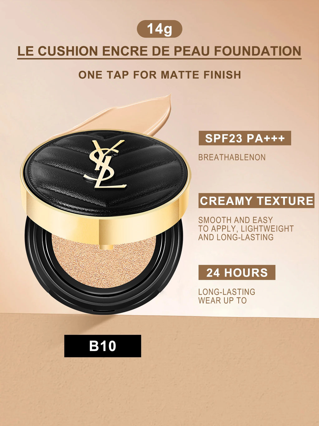 Yves Saint Laurent Le Cushion Encre De Peau-Luminous Matte Cushion Foundation SPF 33/ PA++  All Day Flawless Coverage Shine-Free