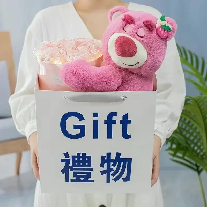 Disney Lotso Rose Romantic Creative Cute Eternal Flower Pink Bouquet Soap Flower  Birthday Gift Valentine'S Day Gift