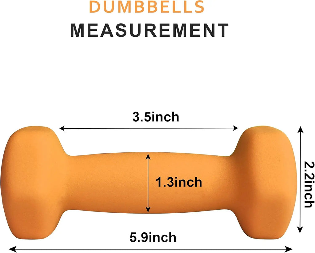 2 LB Dumbbell Pair Home Gym Workouts Strength Training Weight Loss Pilates Weights Yoga Sets Weights for Women, Men, Seniors