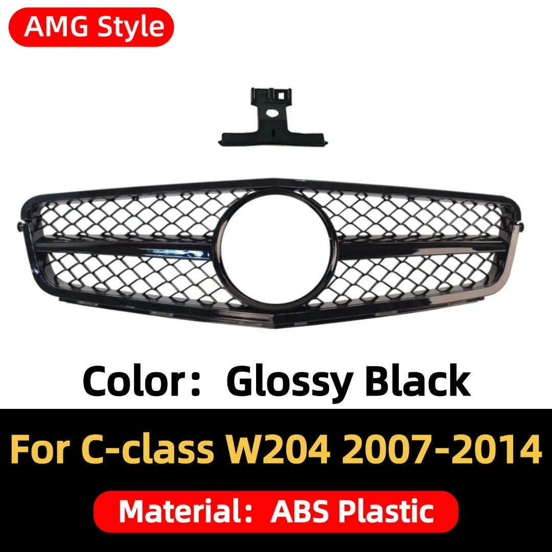 Front Bumper Grille Grill Tuning Accessories For Mercedes Benz C class W204 2007-2014 C180 C200 C250 C300 AMG GT Diamond Style