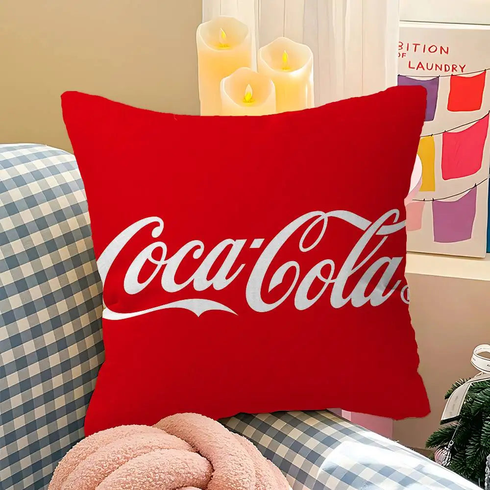 C-Coca C-cola Vintage Logo Pillow Cushion Cover Pillowcase Living Room Sofa Home Decor Customized