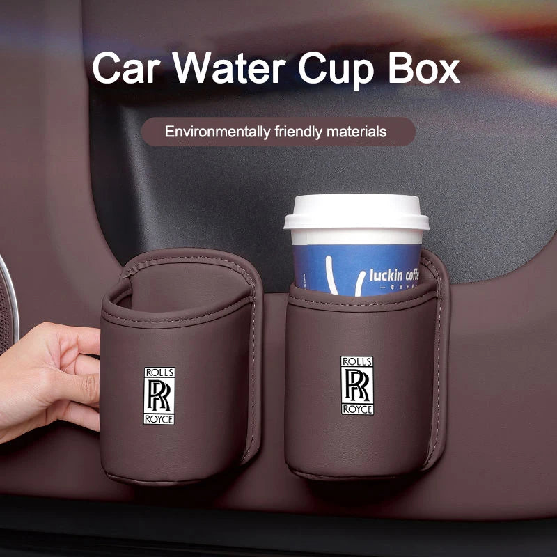 Universal Leather Car Seat  Drink Rack ater Cup Box for Rolls-Royce Cullinan Phantom Ghost Wraith Dawn Auto Interior Accessories