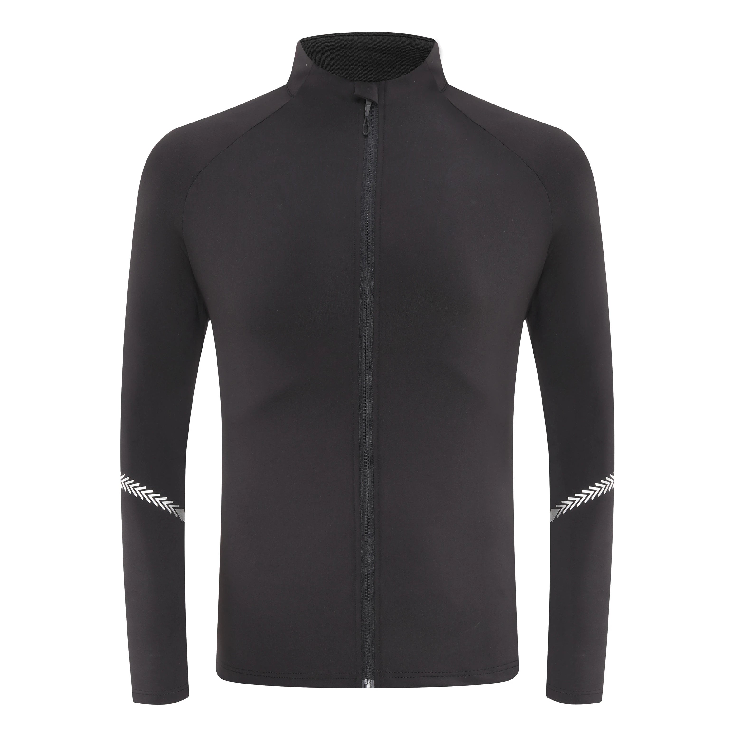 Winter Mens Running Jackets Long Sleeve Full Zipper Training Shirts Workout Sports Sweatershirt Sportswear Elastic Reflective
