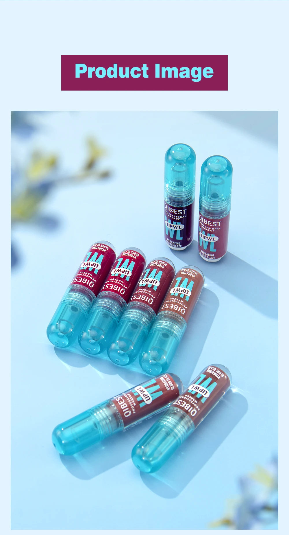 QIBEST Hydrating Crystal Lip Gloss Easy to Fade Mirror Water Glazed Lip Glaze Long Lasting Moisturizing Gloss Lip Tint Cosmetics