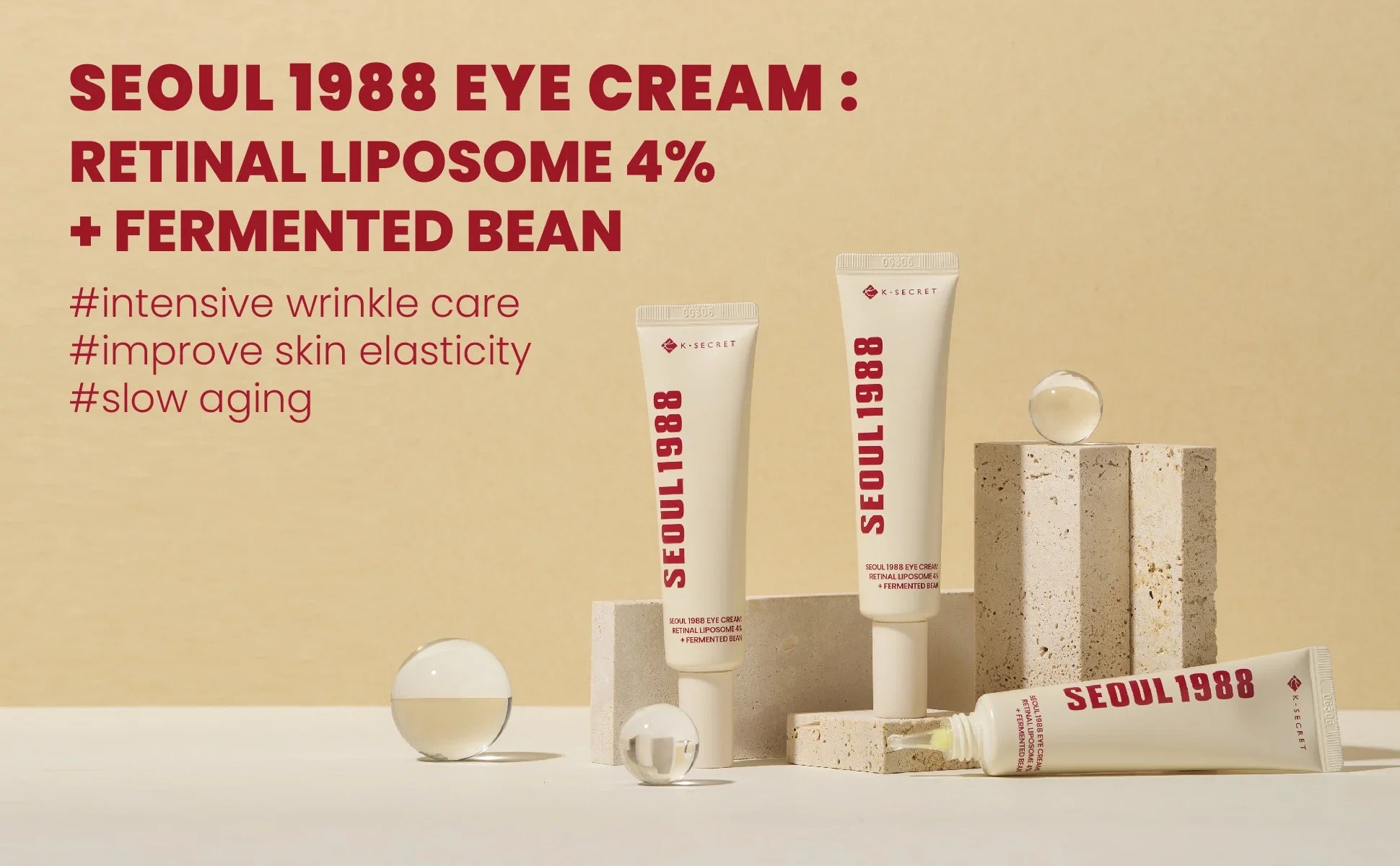 KSECRET SEOUL 1988 Retinal Liposome 4% Eye Cream with Fermented Bean, 30ml – Anti-Aging & Brightening