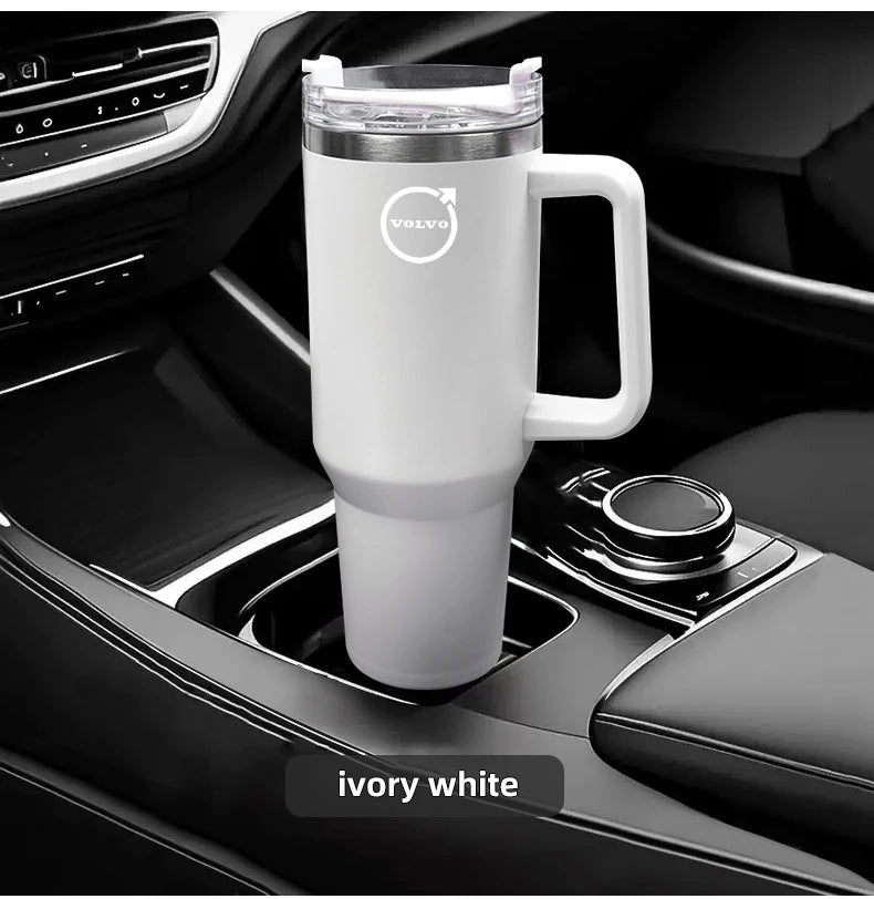 Car Logo Thermos Cup High Quality Insulated Thermos Double Wall Thermal Iced Travel Cup For Volvo V50 S60 S90 S80L EX30 V40 XC90