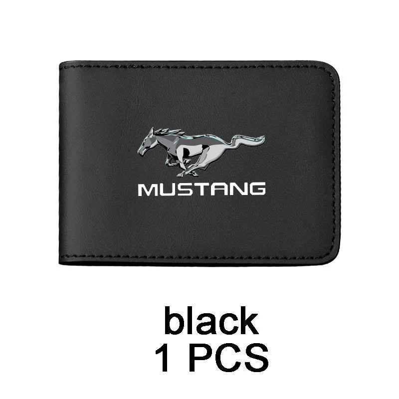 Car leather card storage bag,multi-transparent card position,car accessories,for Ford Mustang Logo Raptor Fusion Explorer Focus