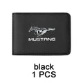 Car leather card storage bag,multi-transparent card position,car accessories,for Ford Mustang Logo Raptor Fusion Explorer Focus