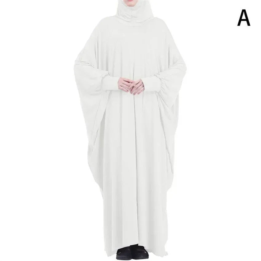 Muslim Hijab Abaya for Women Bat Sleeve Hooded Modest Prayer Dress Ladies Jilbabs Kaftan Dubai Saudi Robe Turkish Islam Clothing