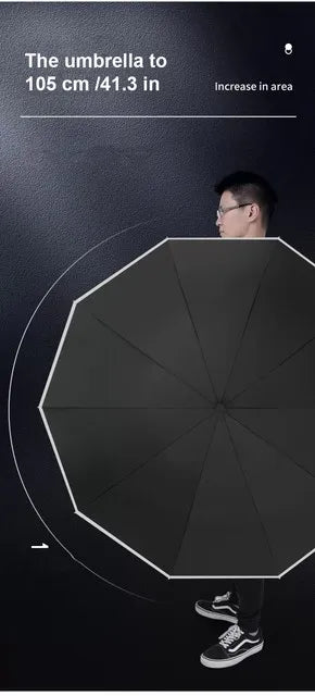 LED Umbrella Male Fully Automatic Reverse Umbrella Female Dual Purpose Folding Automatic Umbrella Large Size