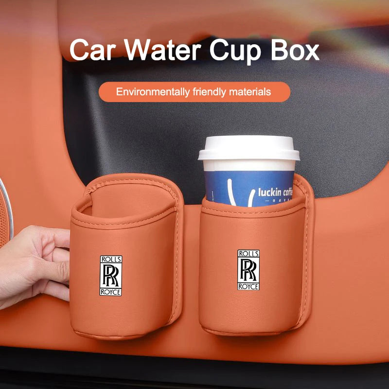 Universal Leather Car Seat  Drink Rack ater Cup Box for Rolls-Royce Cullinan Phantom Ghost Wraith Dawn Auto Interior Accessories