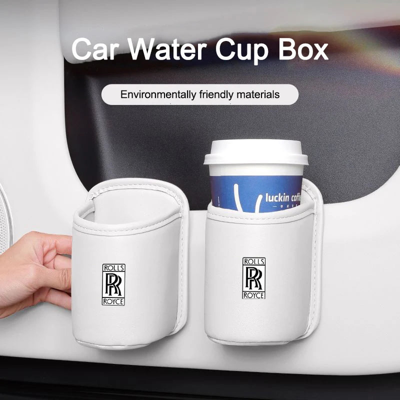 Universal Leather Car Seat  Drink Rack ater Cup Box for Rolls-Royce Cullinan Phantom Ghost Wraith Dawn Auto Interior Accessories