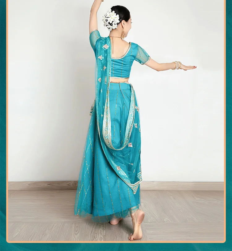 Traditional Indian Clothing Pakistani Sari Women's Elegant Dress Party Cosplay Dance Dress Stage Dress