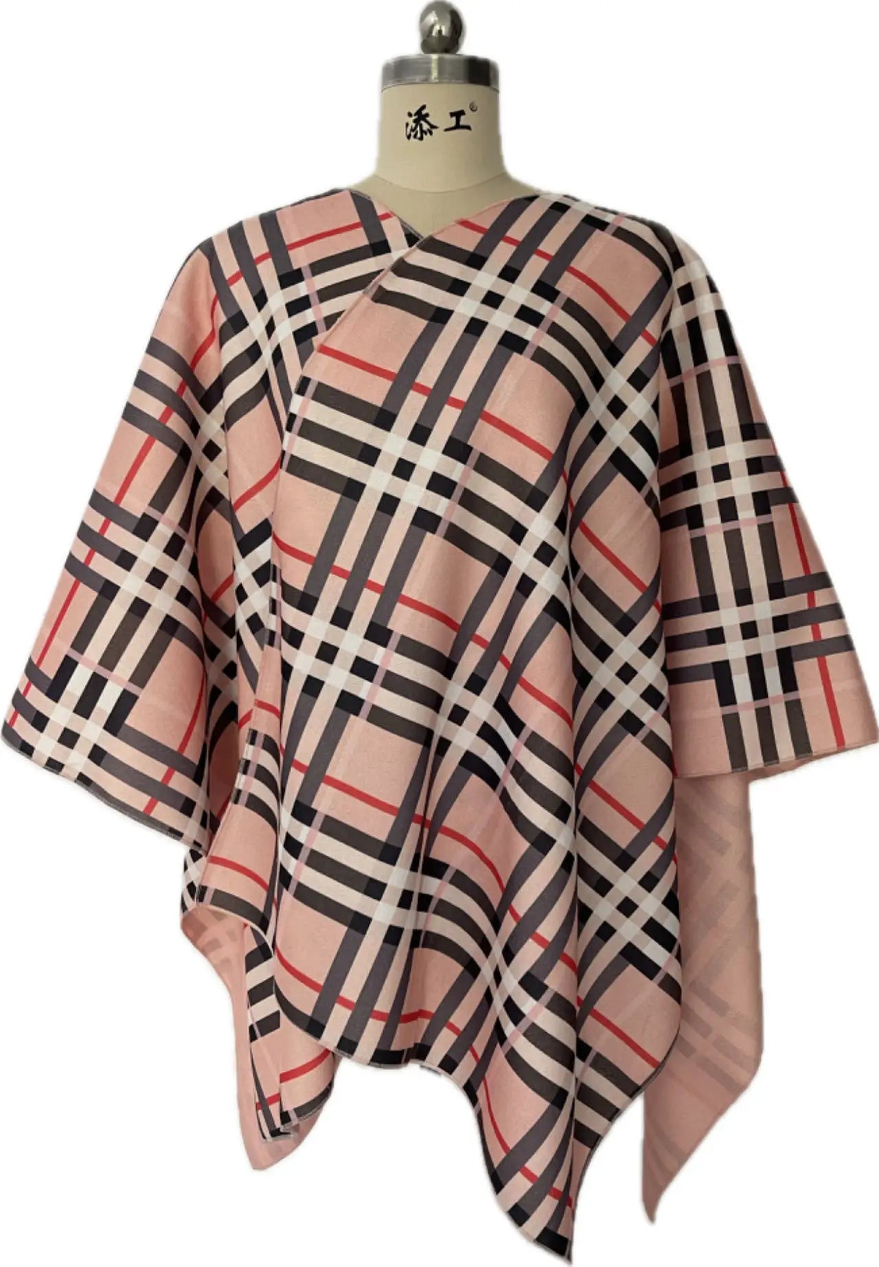 Auutmn Winter Fashion Casual Batwing Fluffy Sleeve Overcoat Women Elegant Knitted Color Block Capes Lady Irregular Ponchos Scarf