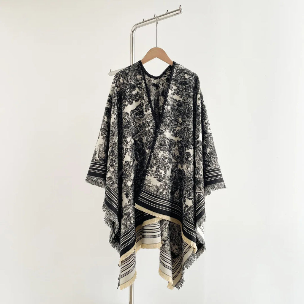 Warm Faux Cashmere Double-Sided Women's Scarf Spring Autumn Winter Air Conditioned Room Decorated Aslan Cape Fashionable Commute