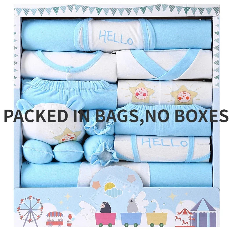 Newborn 18pcs/Set Clothes Soft Cotton Cartoon Clothing Set Spring Autumn Baby Boys Girls New Born Hat Bib Suits 0-6Months Babies