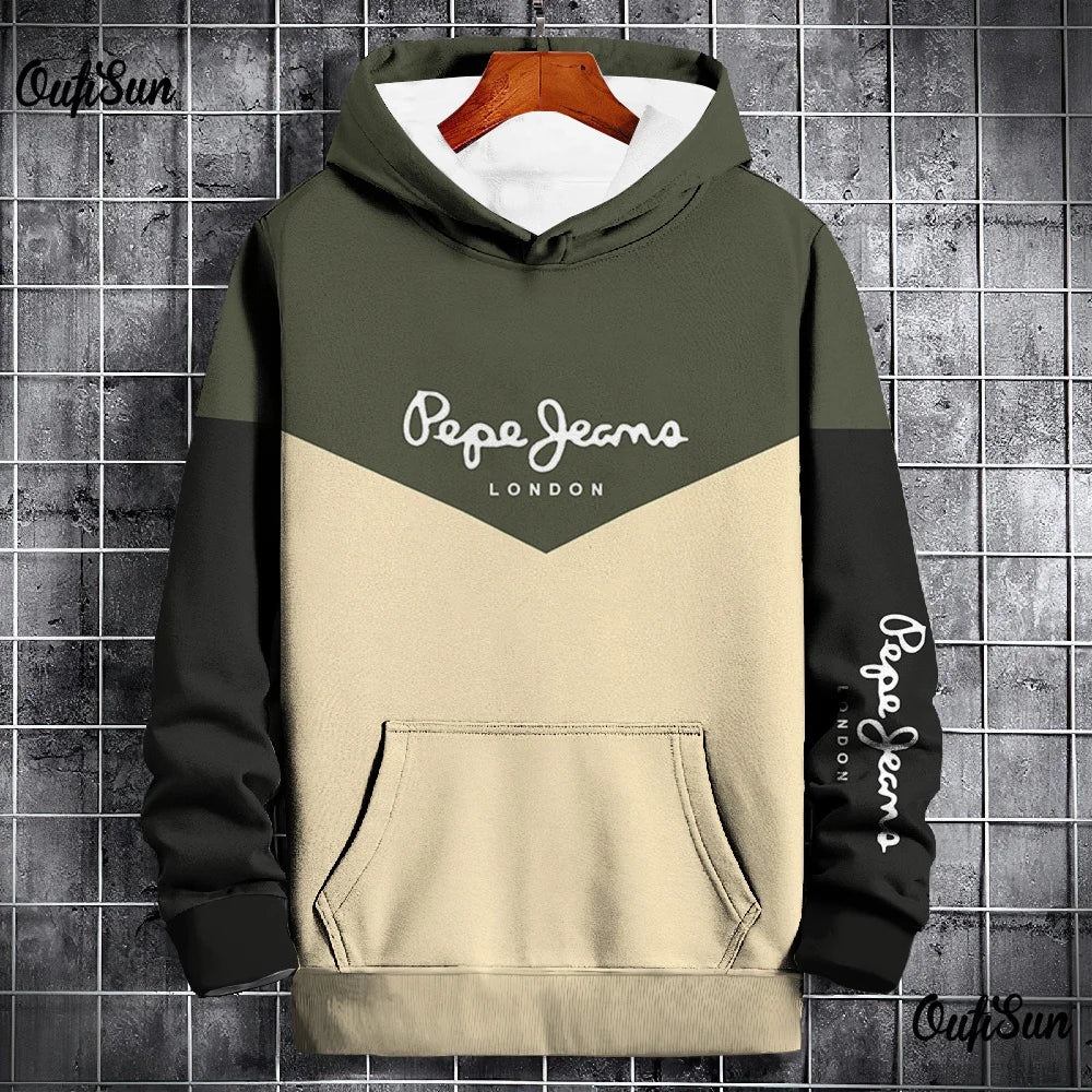 Autumn and Winter Casual Men's Hoodies Funny Splice 3D Print Sweatshirts Outdoor Sports Pullover Fashion Trend y2k Clothes Tops