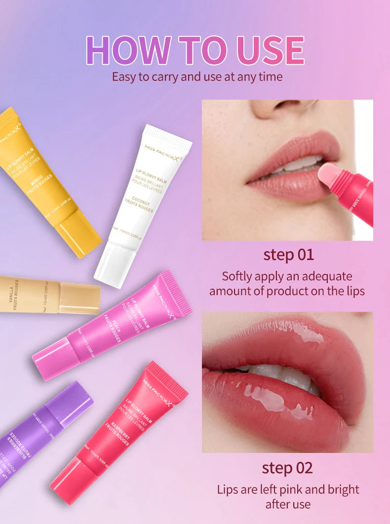 6-piece fruit flavored lip gloss set, moisturizing lip oil, glossy hydration, the best choice for women's holiday gifts