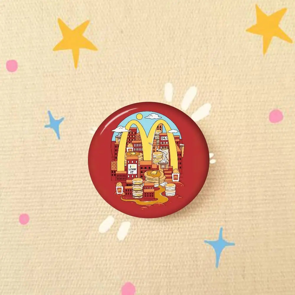 Anime Creative Tinplate Soft Button Pins Animal Icon Brooch Lapel Backpack Badge Accessories Pin Hot McDonalds logo Corp