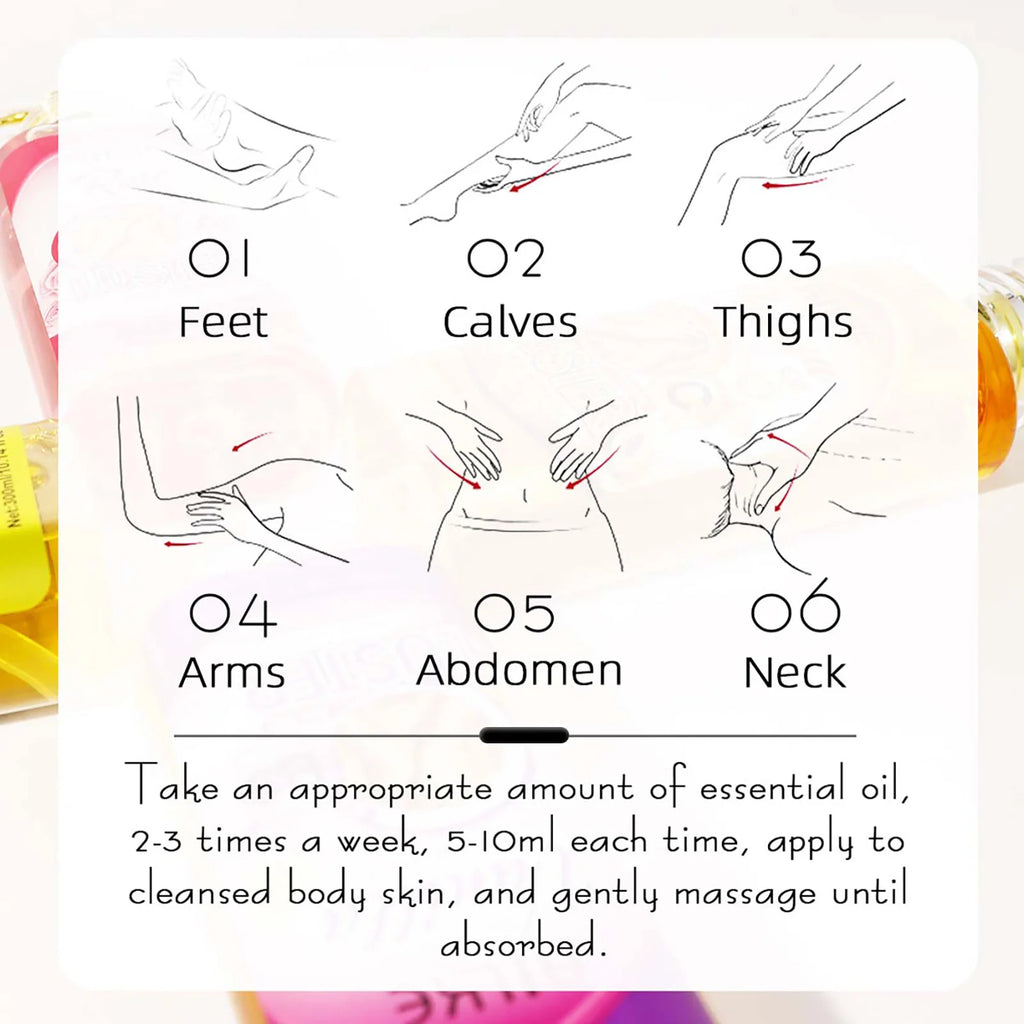AILKE Lightening Body Massage Oil, Moisturizing, Anti Wrinkles, Dry Lines, Dark Spots Removal for All Skin Types, 300ml