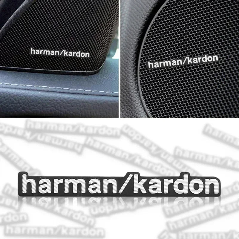Harman Kardon Badge aluminum 3D car audio sticker For BMW M Renault Toyota Ford Skoda Opel Mitsubishi Hyundai Tesla Audi RS